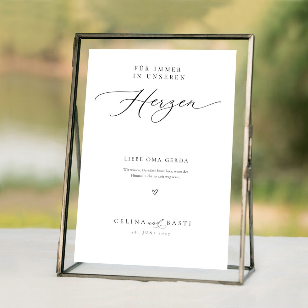 weddingstyle-trauung-gedenken-schild-elegant-a4 image 1