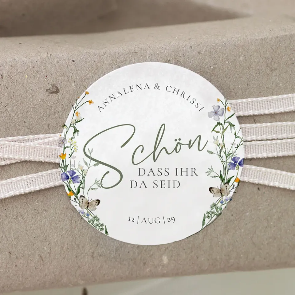 weddingstyle-sch-n-dass-du-da-bist-aufkleber-gastgeschenk-blumen image 1