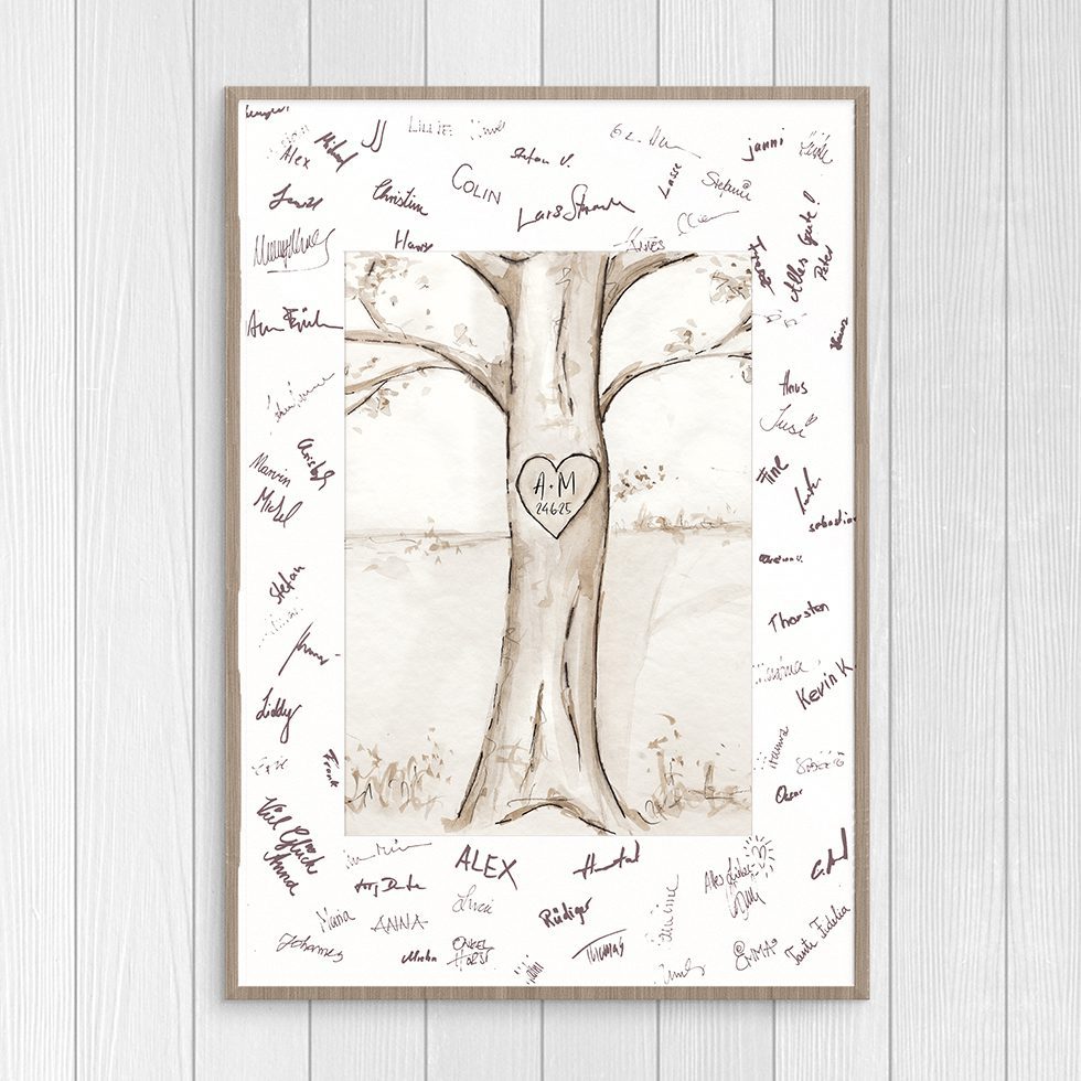 weddingstyle-feier-g-stebuch-bild-baum-personalisierbar-leinwand image 1