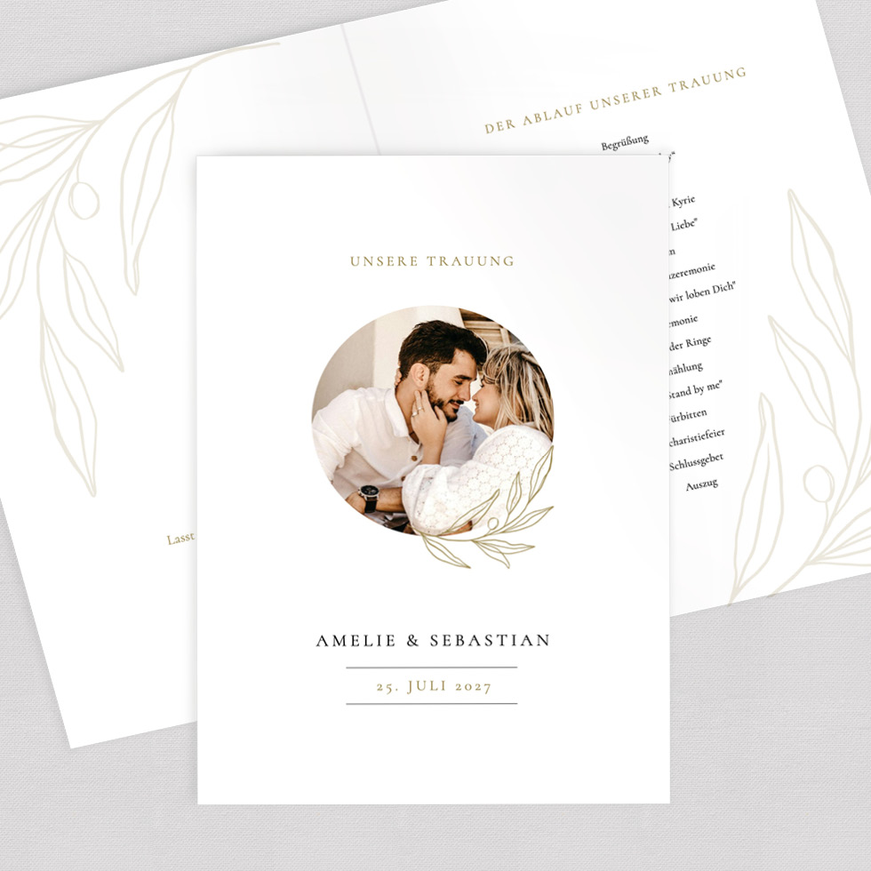 weddingstyle-trauung-branch-kirchenheft-umschlag-mit-foto-a5 image 1