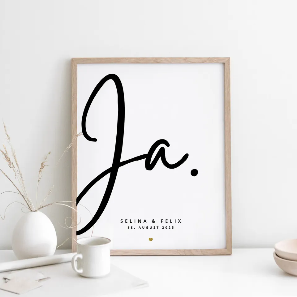weddingstyle-geschenke-ja-poster-handschrift-modern-personalisiert image 1