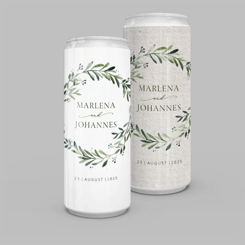 weddingstyle-sektempfang-getr-nkedosen-kranz-dose-personalisiert image 1