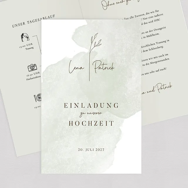 weddingstyle-hochzeitskarten-pistazienliebe-einladung-klappkarte-b6 image 1