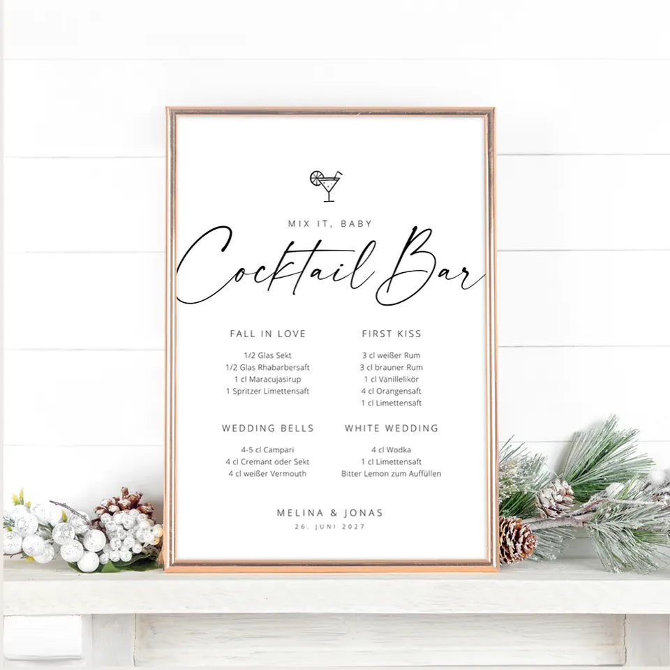 weddingstyle-feier-cocktail-bar-schild-hochzeit-modern image 1