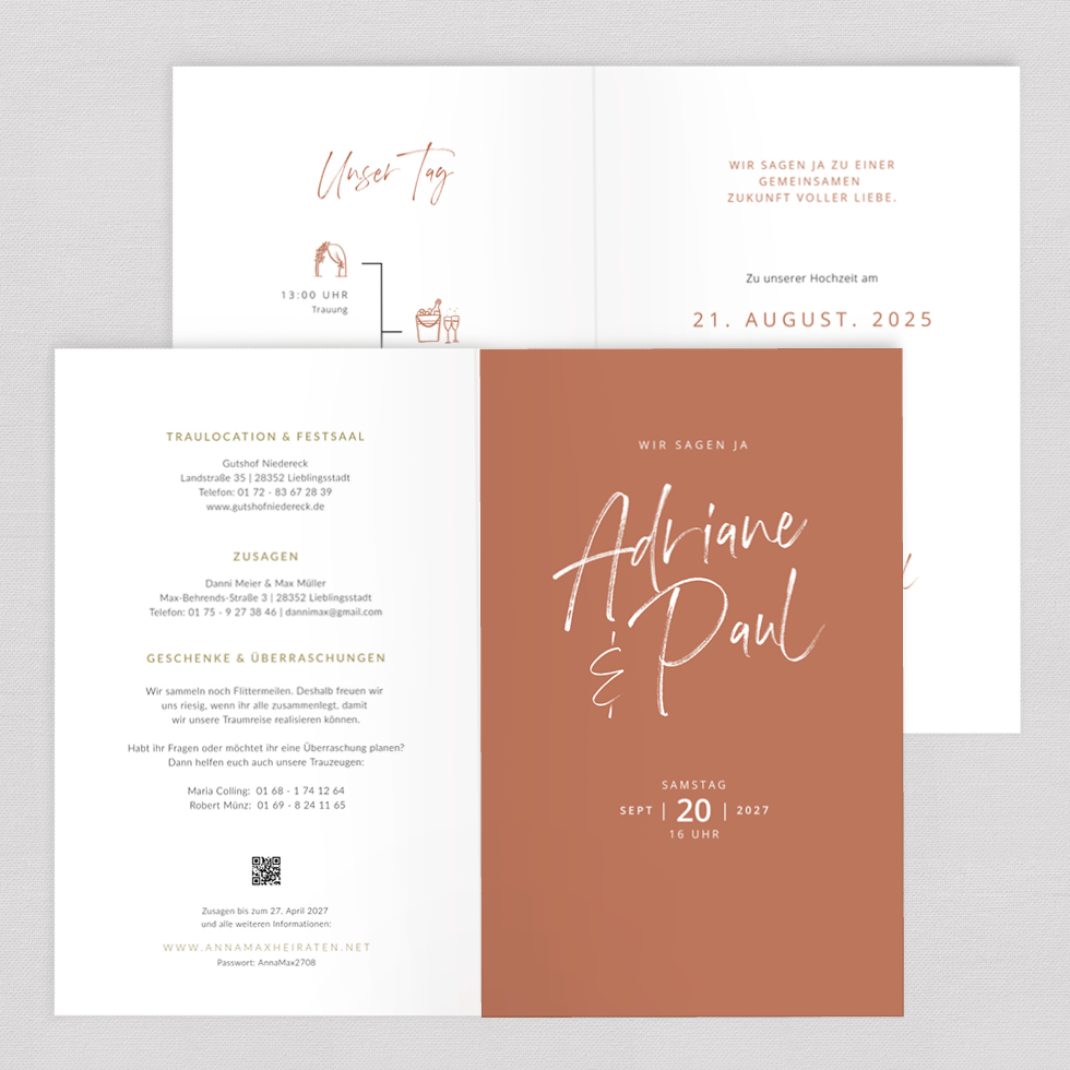weddingstyle-hochzeitskarten-burnt-orange-klappkarte-einladungskarte-b6 image 2