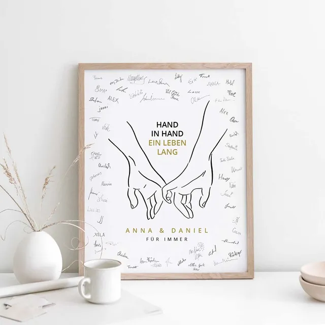 weddingstyle-feier-hand-in-hand-g-stebuchbild-personalisiert-unterschriften image 1