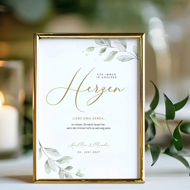 weddingstyle-trauung-schild-gedenken-verstorbene-eukalyptus image 1