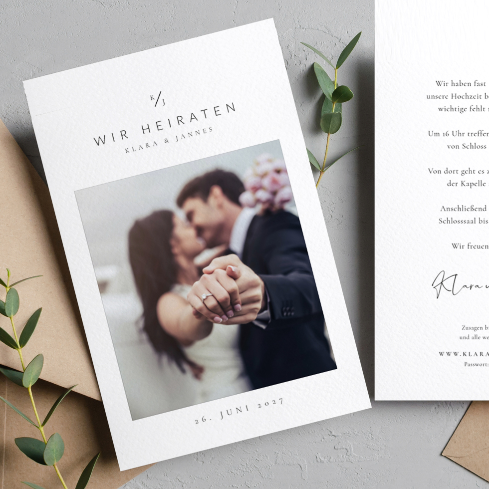 weddingstyle-hochzeitskarten-just-us-einladungskarte-b6-gedruckt image 1