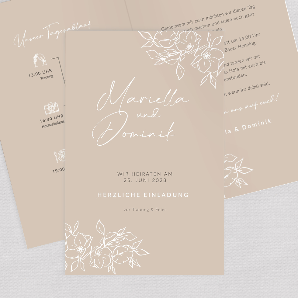 weddingstyle-hochzeitskarten-modern-vintage-einladungskarte-b6 image 1