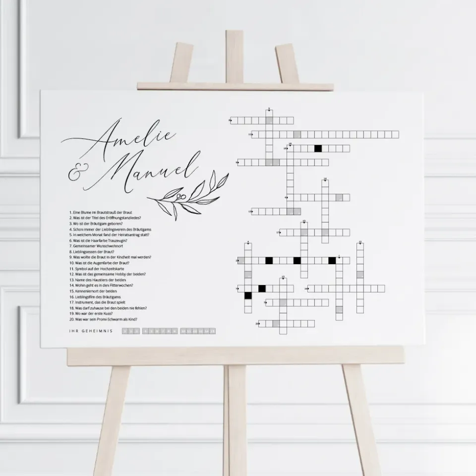 weddingstyle-kreuzwortr-tsel-schild-classic-personalisierbar-mit-druck image 1
