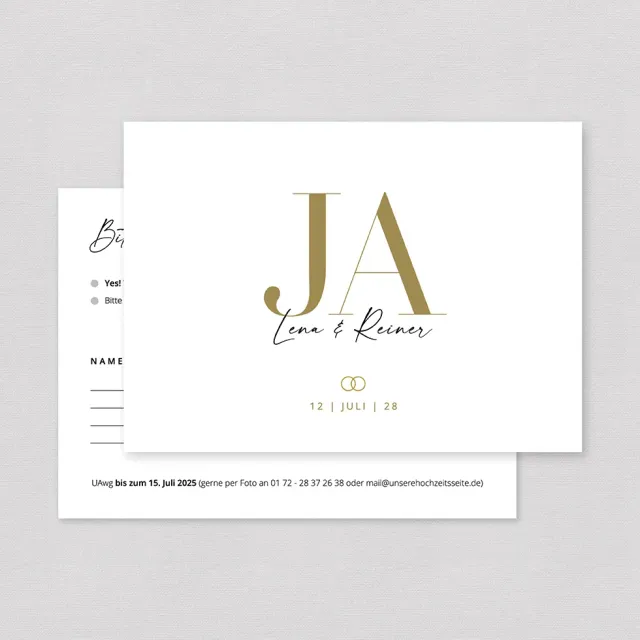 weddingstyle-hochzeitskarten-antwortkarte-ja-r-ckantwortkarte-hochwertig-druck image 1