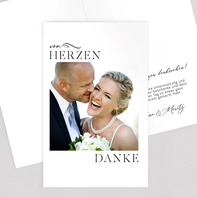 weddingstyle-hochzeitskarten-von-herzen-dankeskarte-klappkarte-elegant image 1
