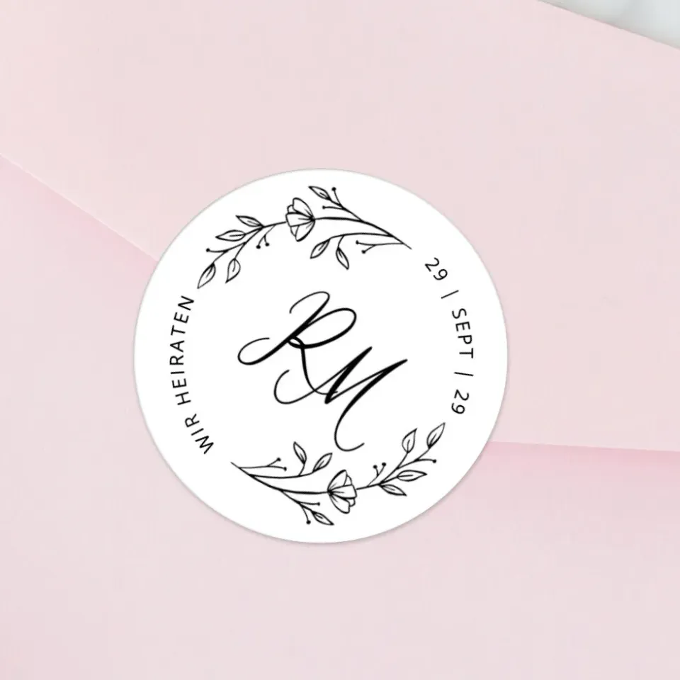 weddingstyle-hochzeitskarten-aufkleber-personalisiert-40-mm-matt image 1