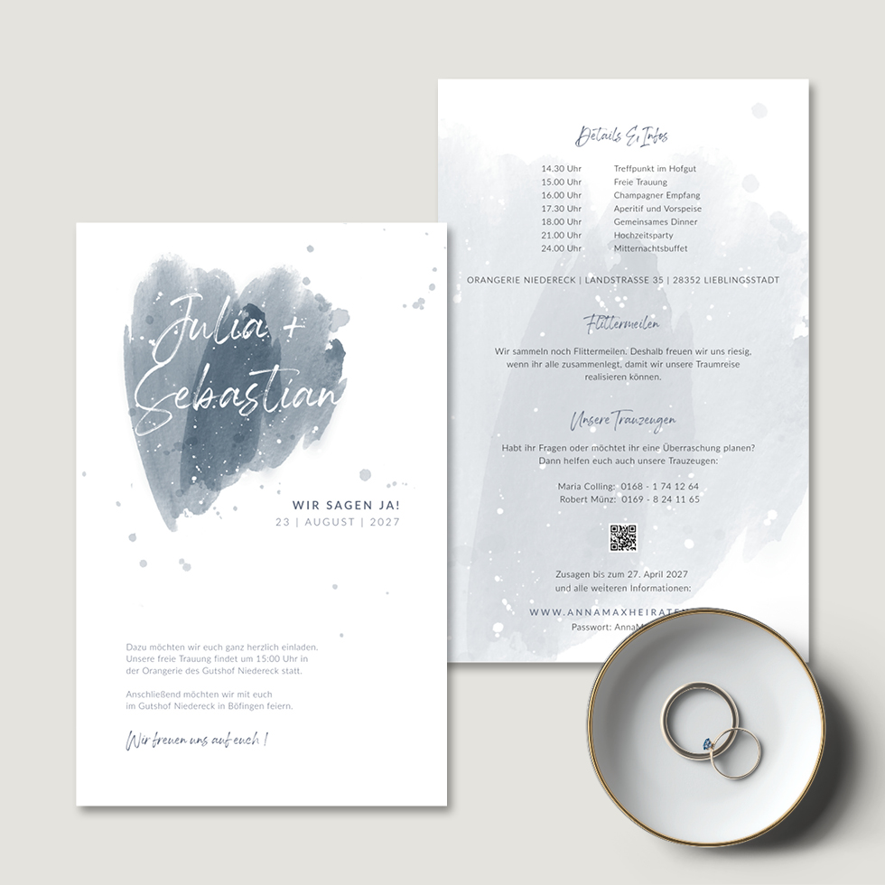 weddingstyle-hochzeitskarten-wasserfarbe-blau-einladung-b6-blau image 2