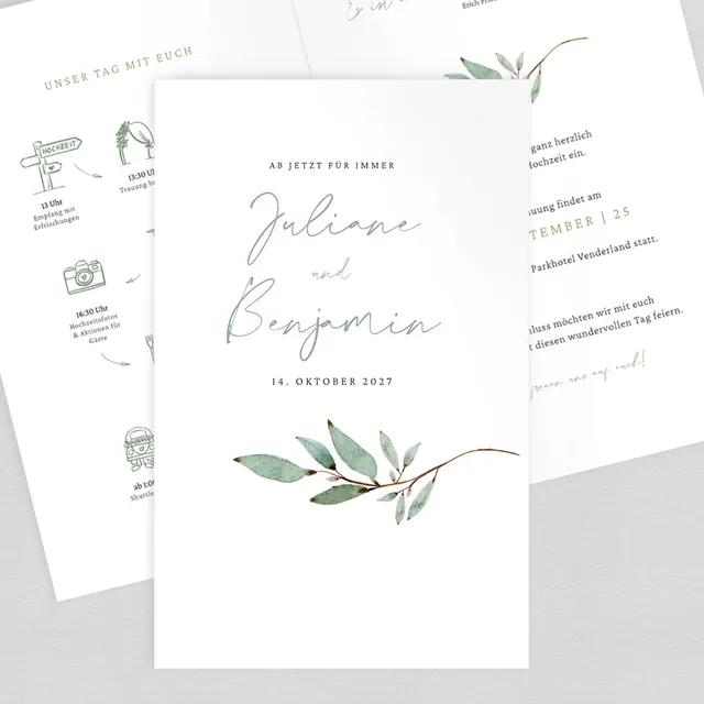 weddingstyle-branch-einladungskarte-hochzeit-vorlage-b6-personalisierbar image 1