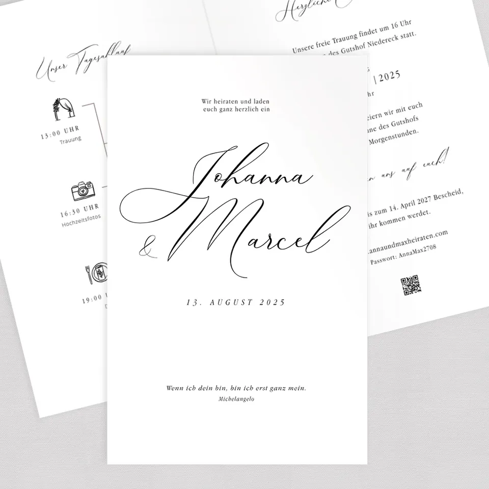 weddingstyle-kalligraphie-einladung-klappkarte-b6-gedruckt image 1
