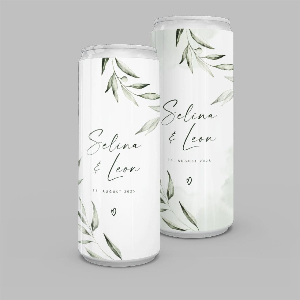 weddingstyle-sektempfang-getr-nkedosen-olivenzweig-personalisiert image 1