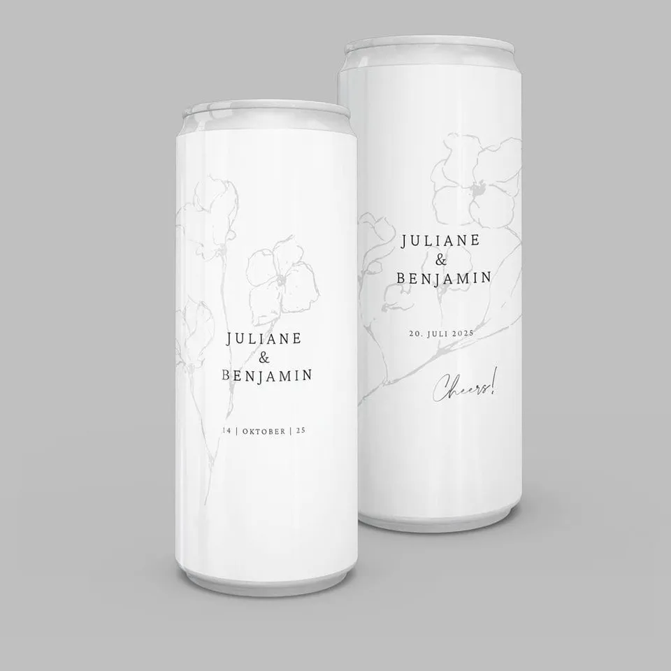 weddingstyle-sektempfang-getr-nkedosen-flower-drawing-personalisiert image 1