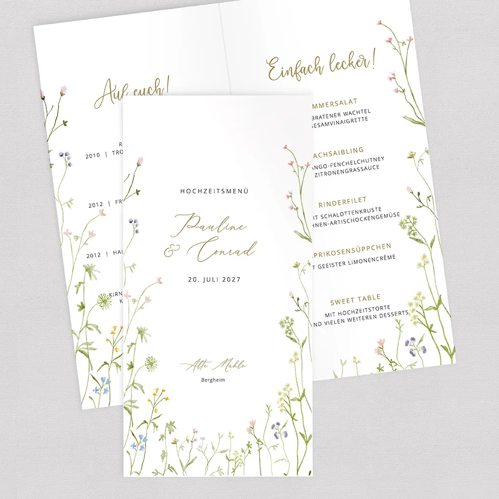 weddingstyle-feier-men-karte-blumenwiese-klappkarte-102x200-mm image 1