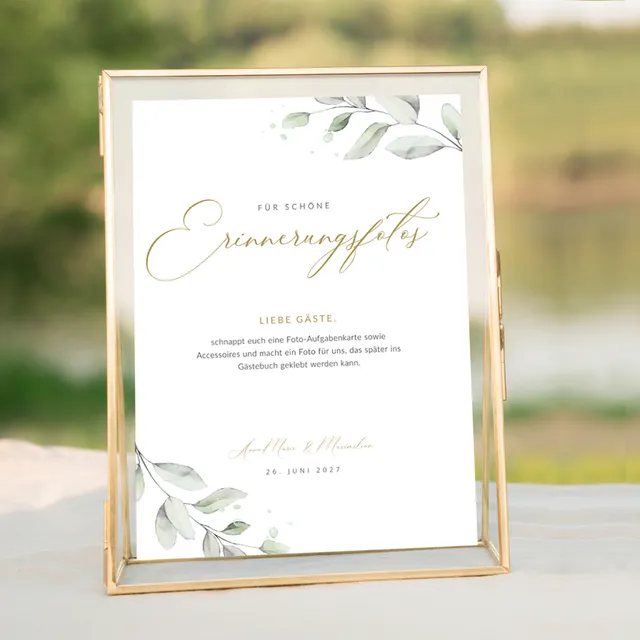 weddingstyle-spiele-fotobox-schild-eukalyptus-infoschild-a4-a3 image 1