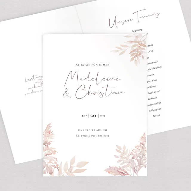 weddingstyle-trauung-pampas-kirchenheft-umschlag-vorlage image 1
