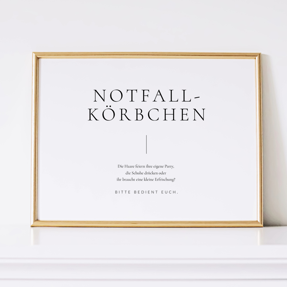 weddingstyle-feier-notfallk-rbchen-schild-individuell-a4-poster image 1