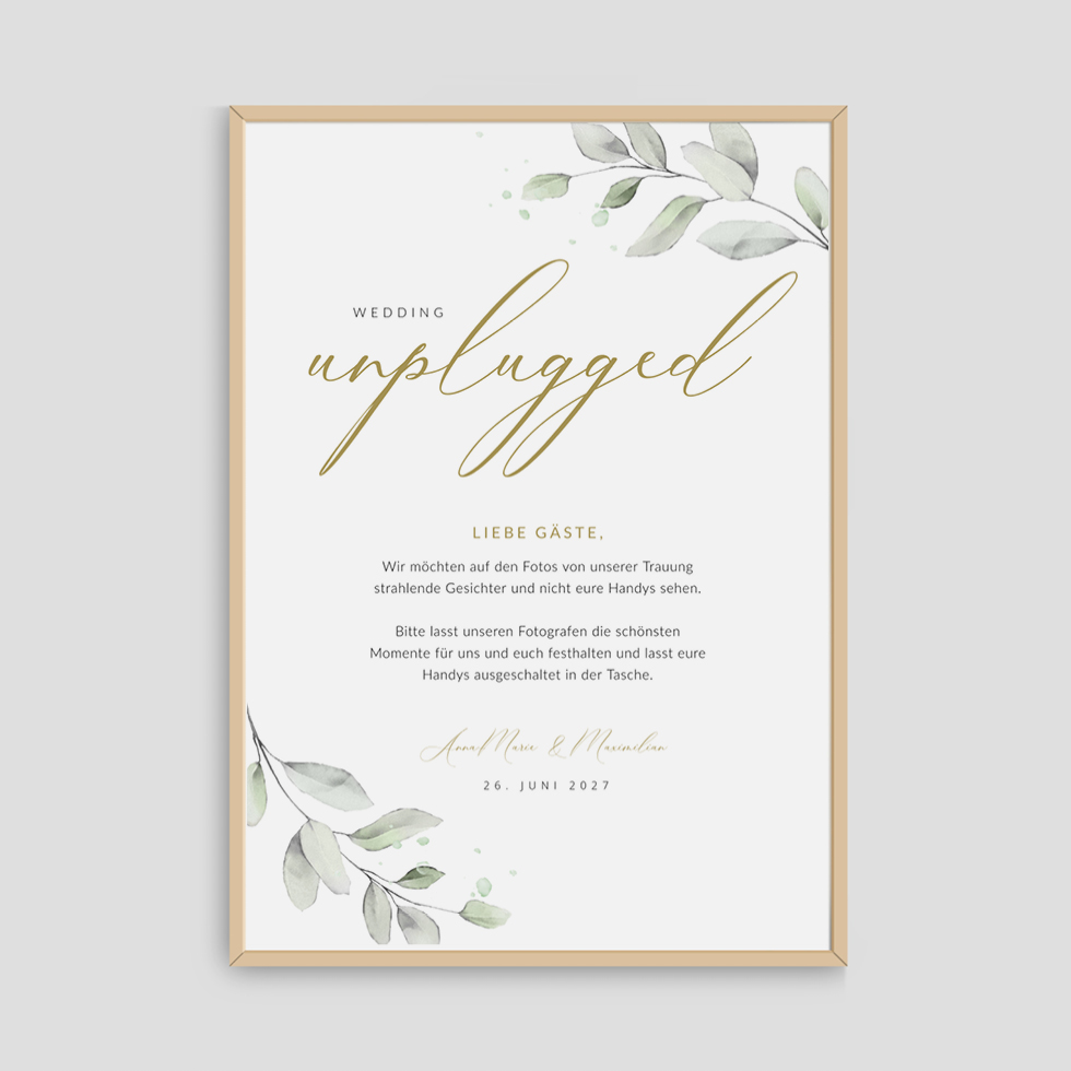 weddingstyle-trauung-unplugged-wedding-schild-eukalyptus-vorlage image 1