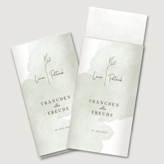 weddingstyle-trauung-freudentr-nen-taschent-cher-banderolen-pistazienliebe image 1