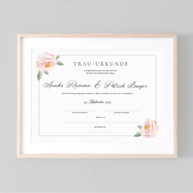 weddingstyle-pfingstrosen-hochzeitsurkunde-f-r-trauung image 1