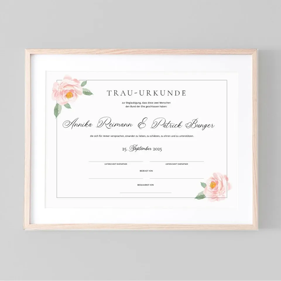 weddingstyle-pfingstrosen-hochzeitsurkunde-f-r-trauung image 1