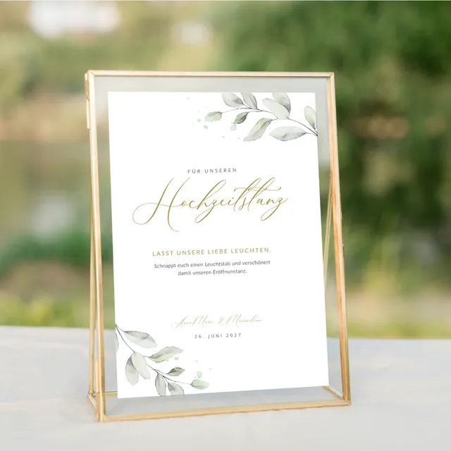 weddingstyle-feier-schild-hochzeitstanz-eukalyptus-din-a4 image 1