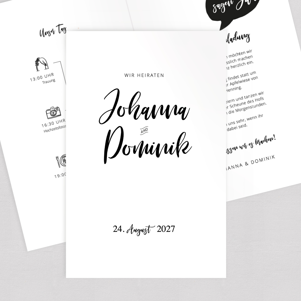 weddingstyle-lettering-hochzeitseinladung-klappkarte-b6-mit-qr-code image 1