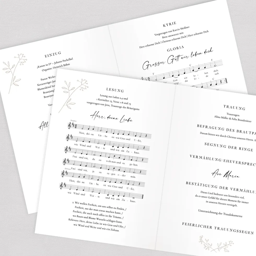 weddingstyle-trauung-kirchenheft-vintage-vibes-din-a5-personalisiert image 2
